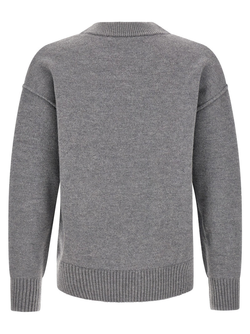 Grey Logo V Neck Cardigan 2