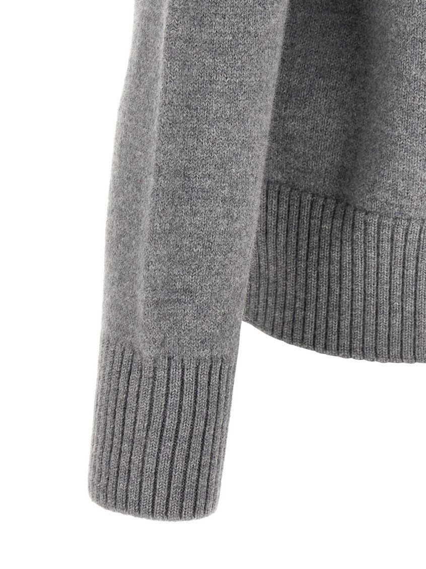 Grey Logo V Neck Cardigan 4