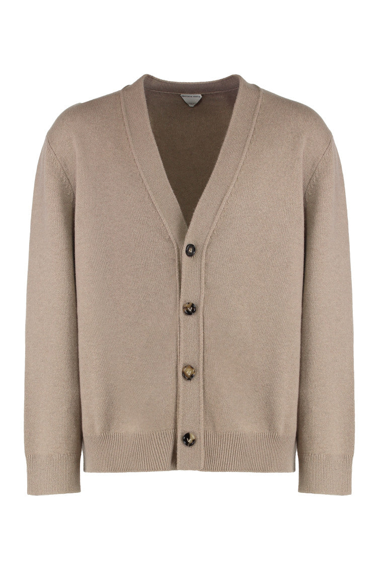Beige Knitted V Neck Sweater 1