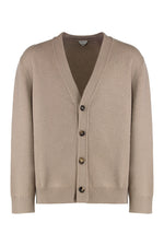 Beige Knitted V Neck Sweater 1