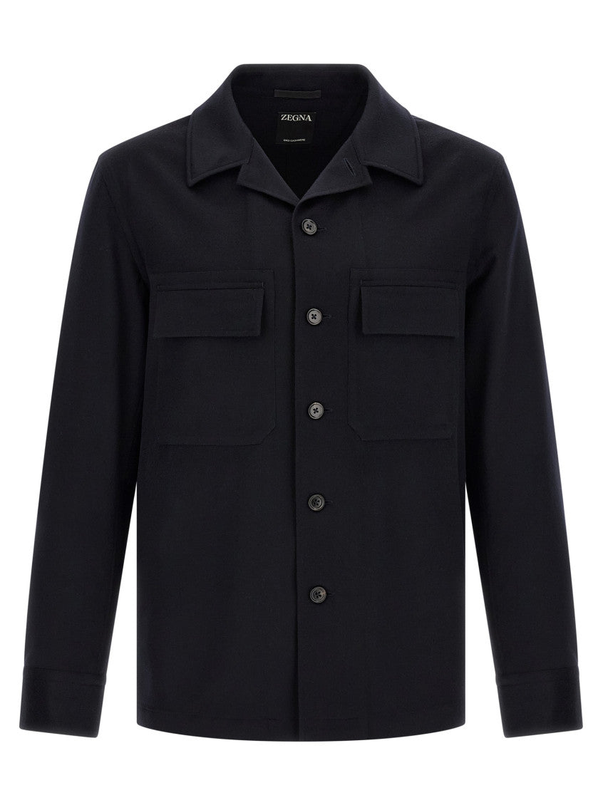 Dark Blue Straight Overshirt 1