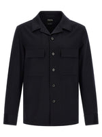 Dark Blue Straight Overshirt 1