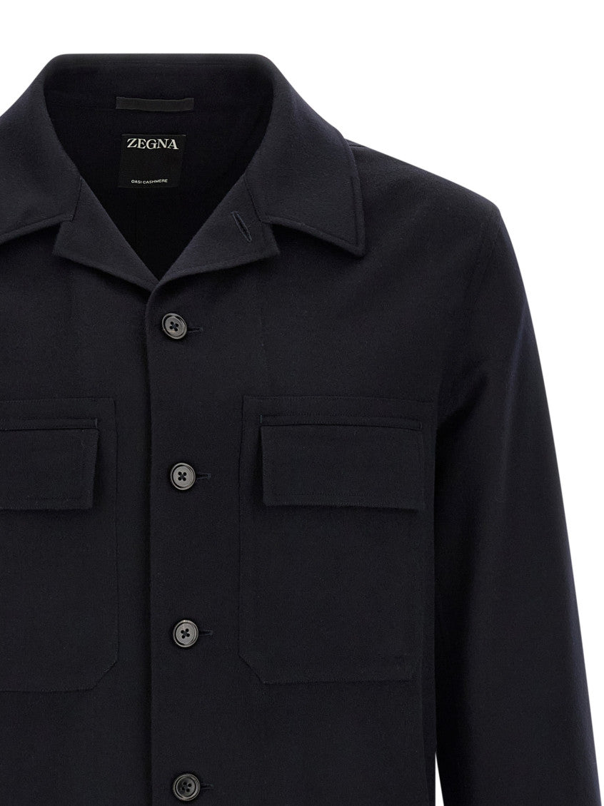 Dark Blue Straight Overshirt 3