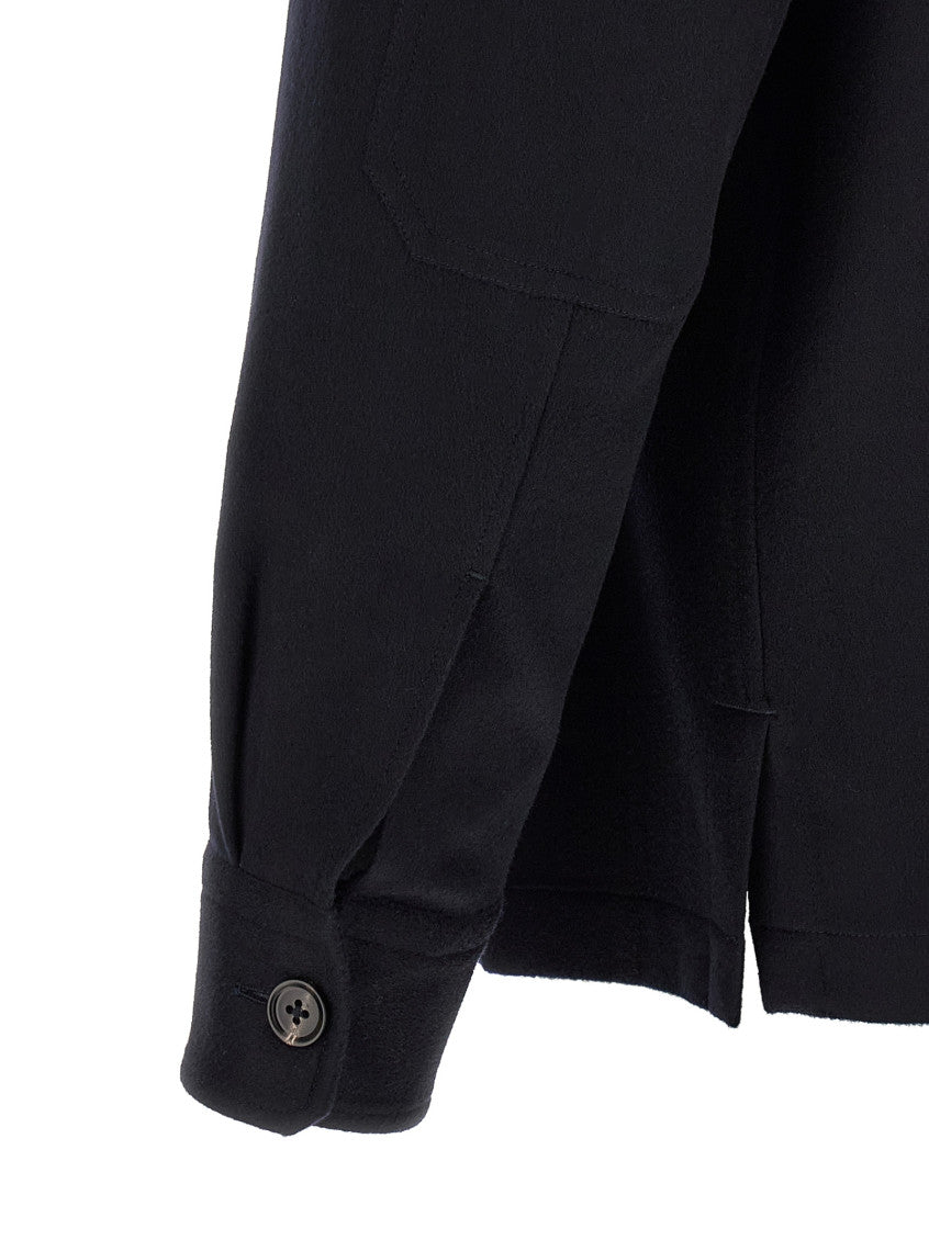 Dark Blue Straight Overshirt 4