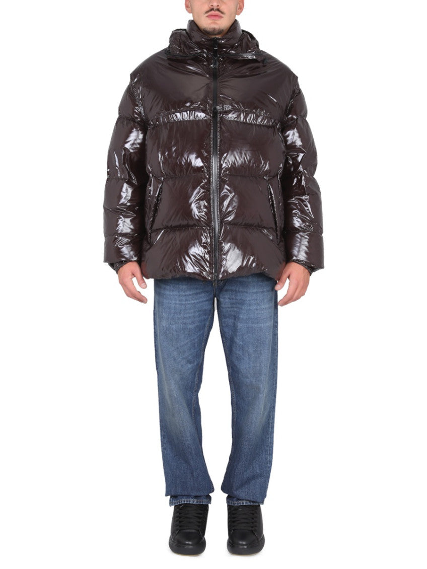 Brown Quilted Hood Jacket 2
