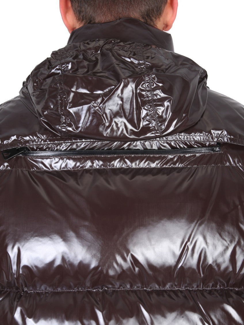 Brown Quilted Hood Jacket 4