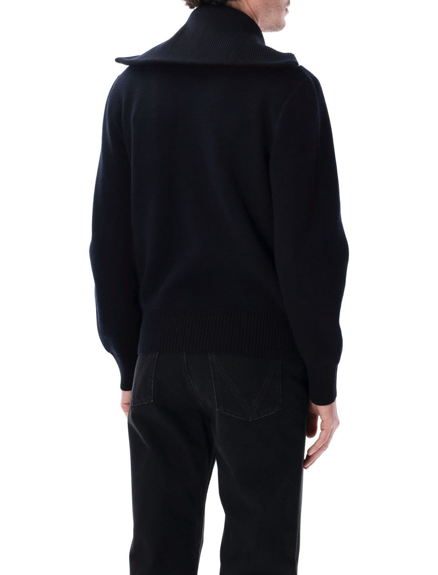 Blue Regular Zip Up Cardigan 4