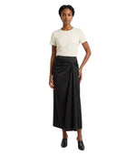 Black Pleated Midi Skirt 1