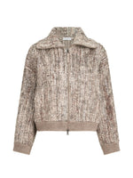 Beige Textured Mock Collar Sweater 1
