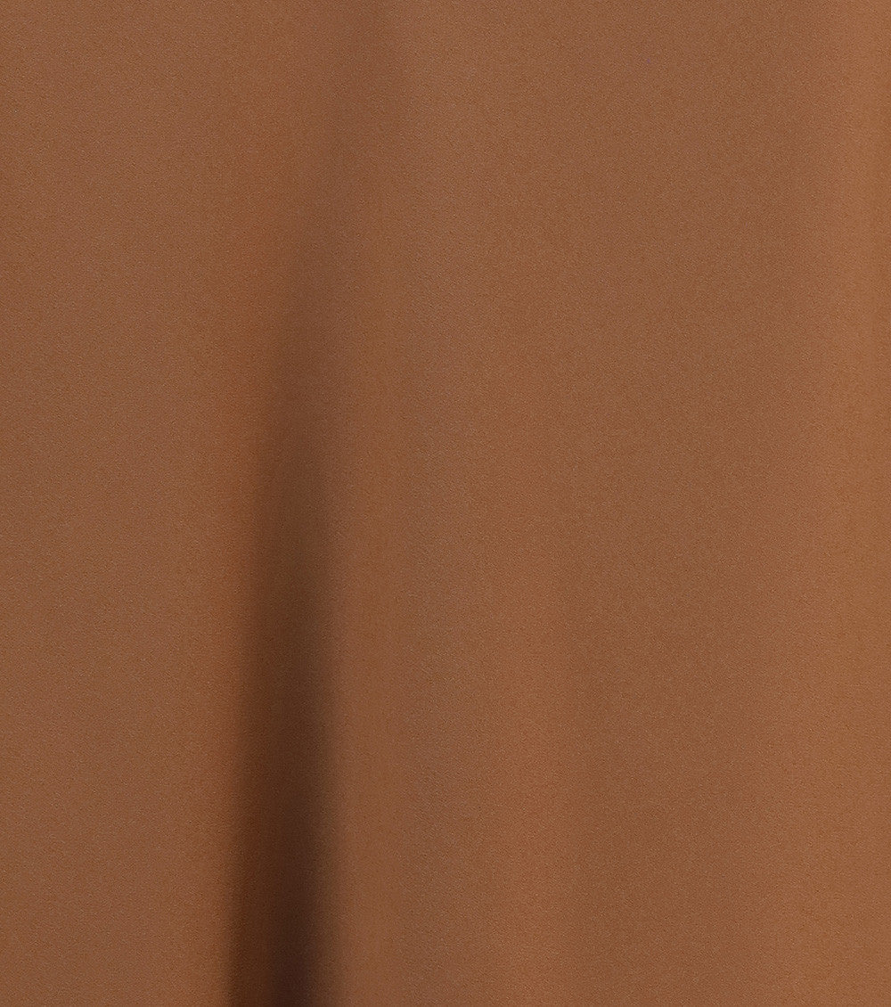Brown Solid Midi Skirt 3