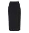 Black Solid Midi Skirt 1
