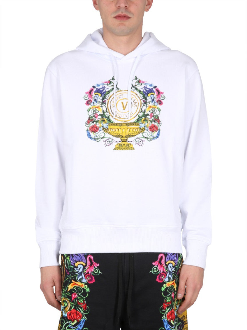 White Logo Regular Hoodie 1