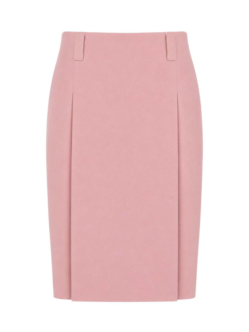 Peach Solid Knee Length Skirt 1