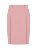 Peach Solid Knee Length Skirt 1
