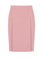 Peach Solid Knee Length Skirt 1