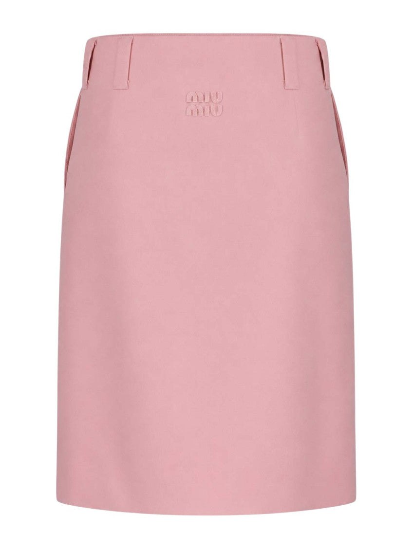 Peach Solid Knee Length Skirt 2