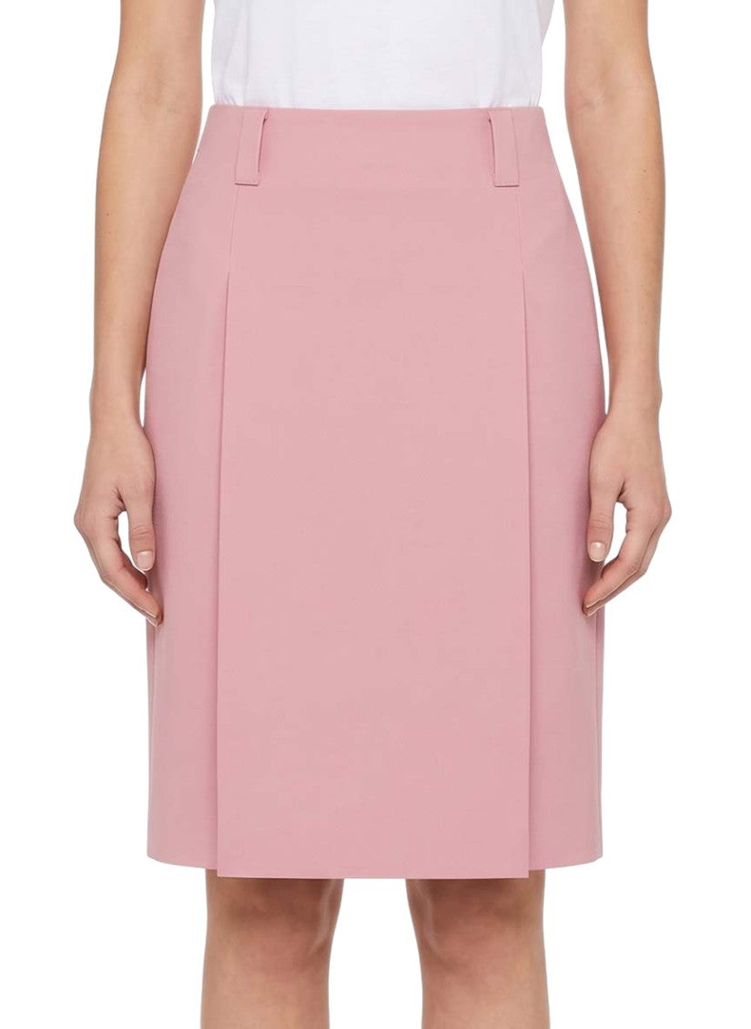 Peach Solid Knee Length Skirt 3