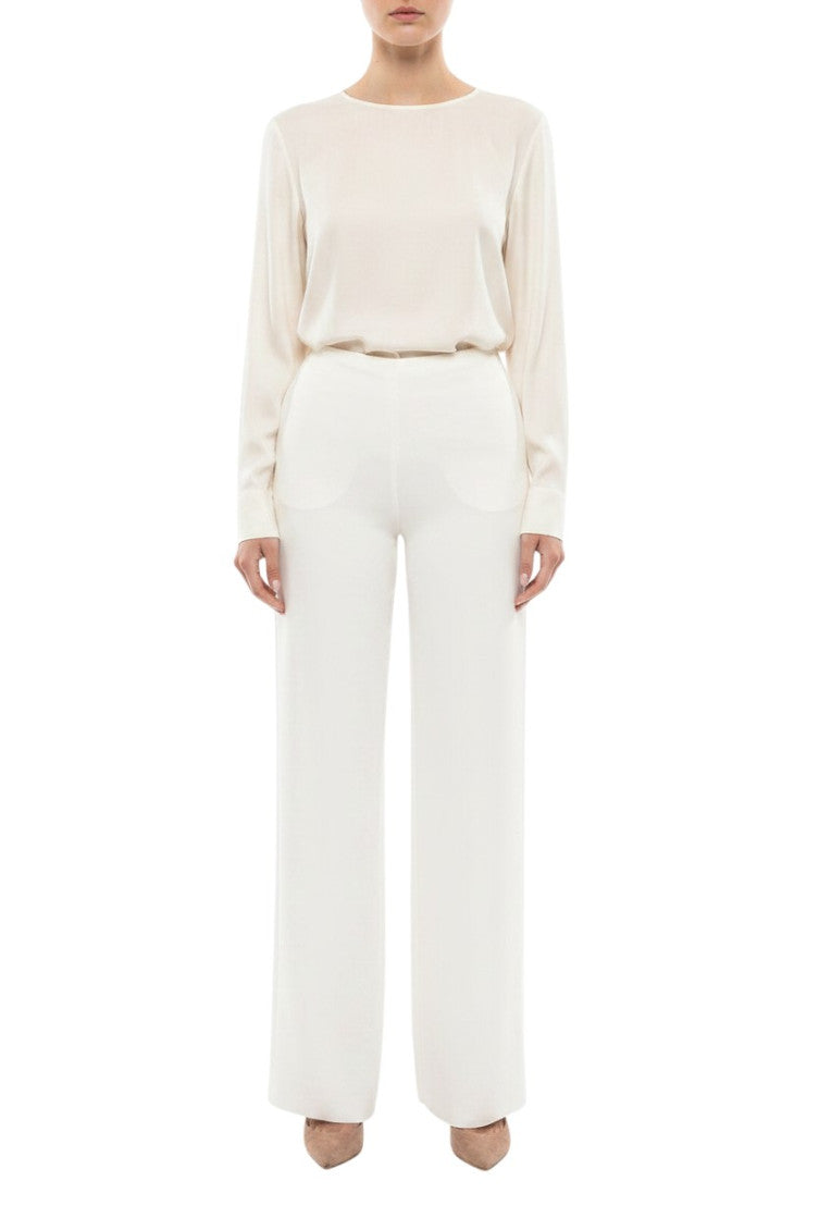 Off White Straight Flat Front Pants 1