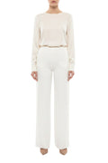 Off White Straight Flat Front Pants 1