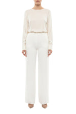 Off White Straight Flat Front Pants 1