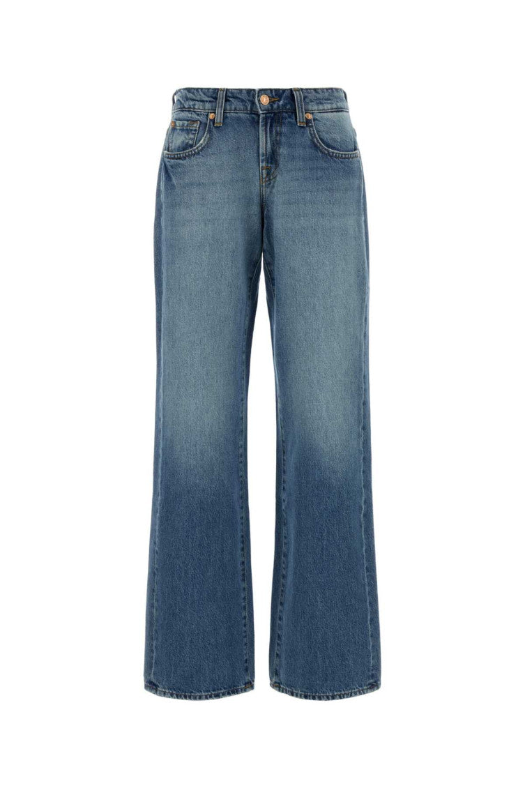 Blue Straight Distressed Jeans 1