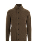 Brown Mock Collar Cardigan 1