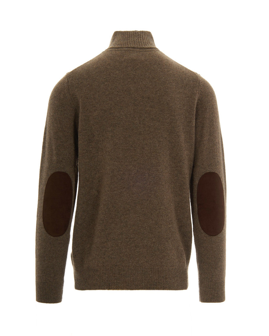 Brown Mock Collar Cardigan 2
