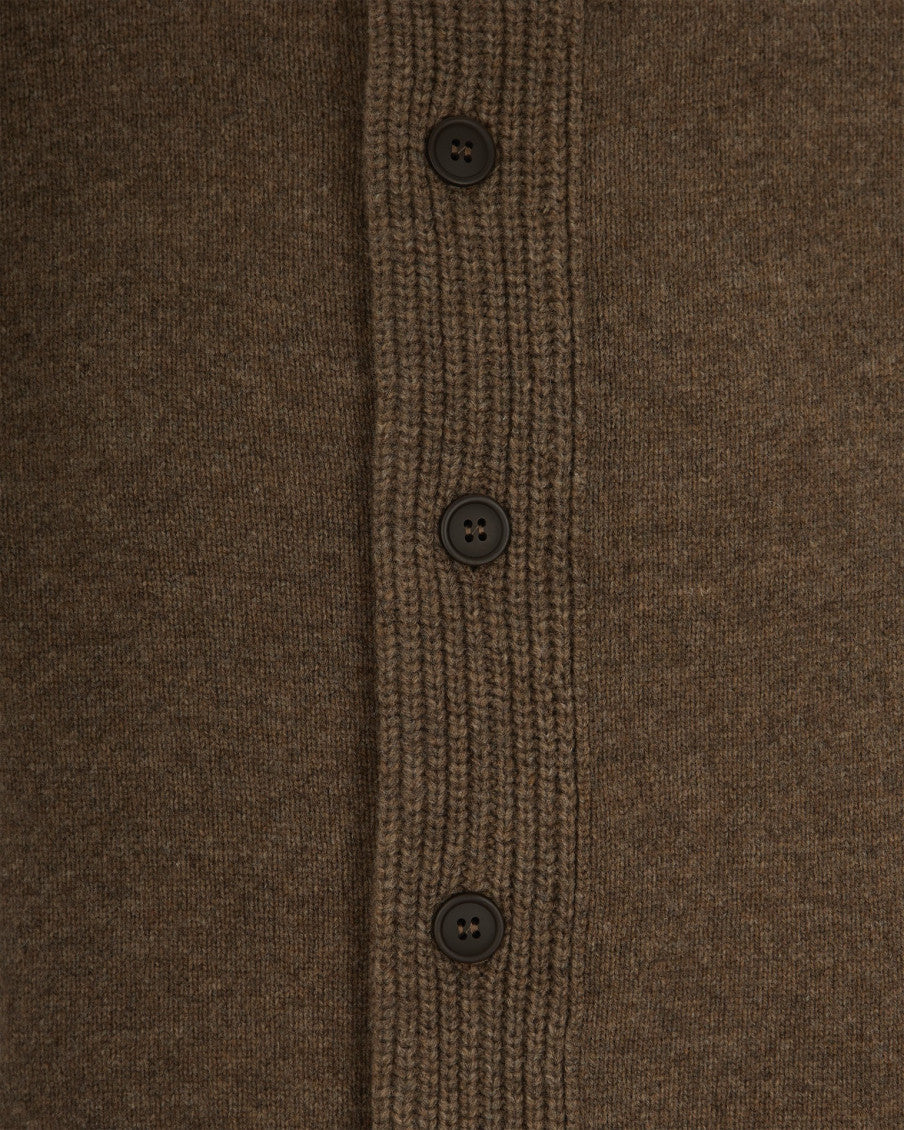 Brown Mock Collar Cardigan 3