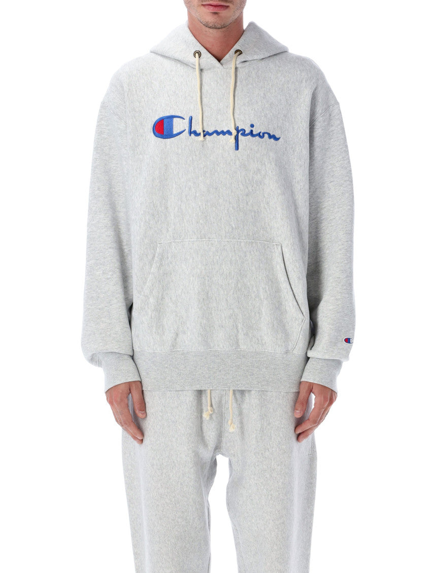 Grey Logo Relaxed Hoodie 1