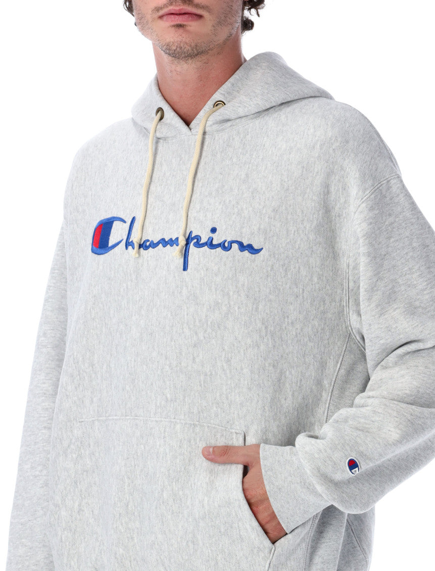 Grey Logo Relaxed Hoodie 3