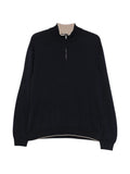Black Regular Half Zip Sweater 1