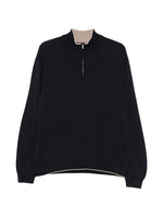Black Regular Half Zip Sweater 1