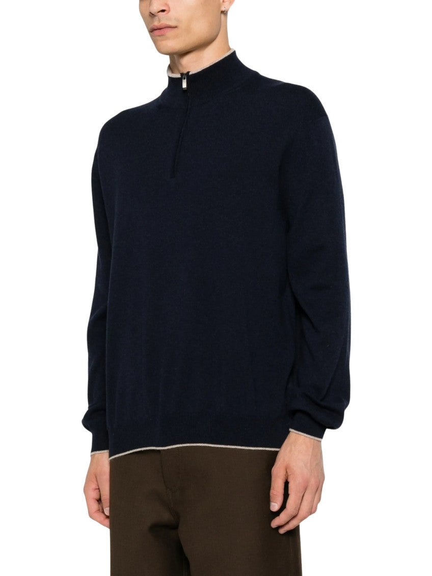 Black Regular Half Zip Sweater 2
