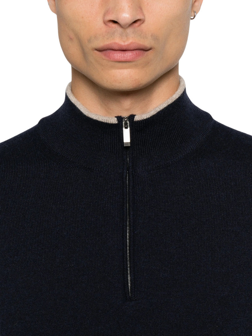 Black Regular Half Zip Sweater 4