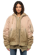 Dark Green Ombre Hood Jacket 1