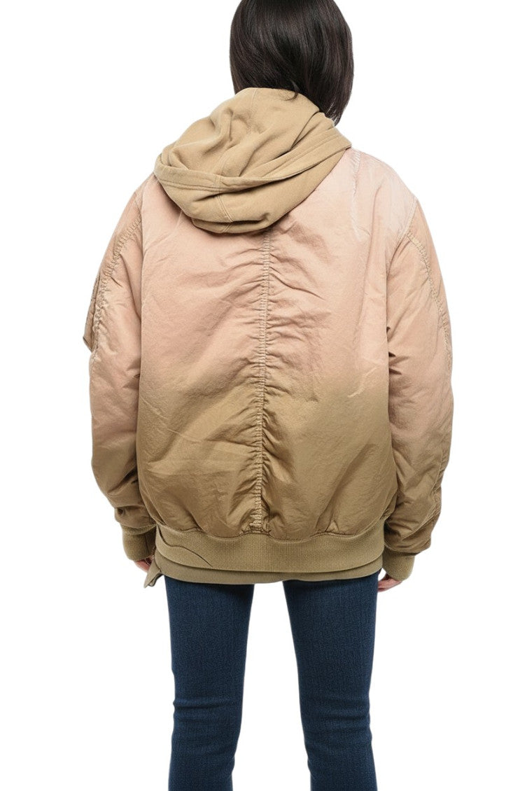 Dark Green Ombre Hood Jacket 2