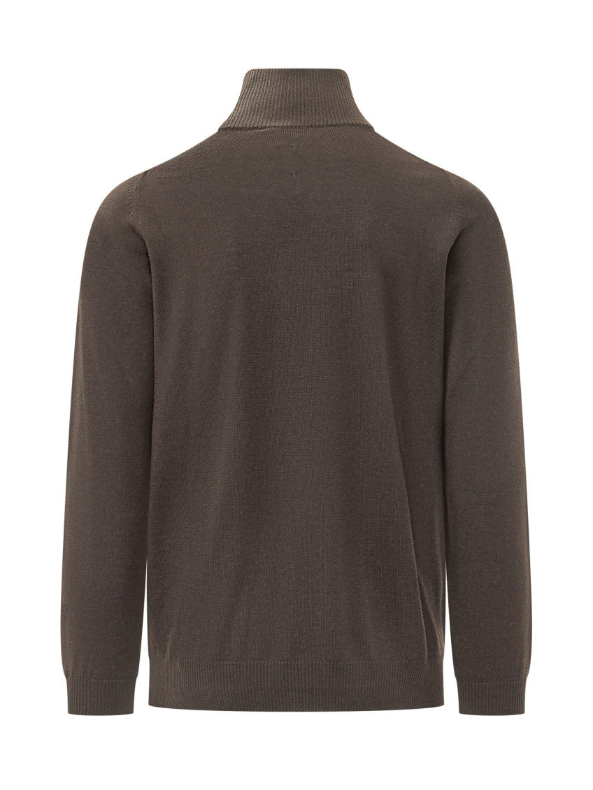 Brown Zip-Up Sweater 2