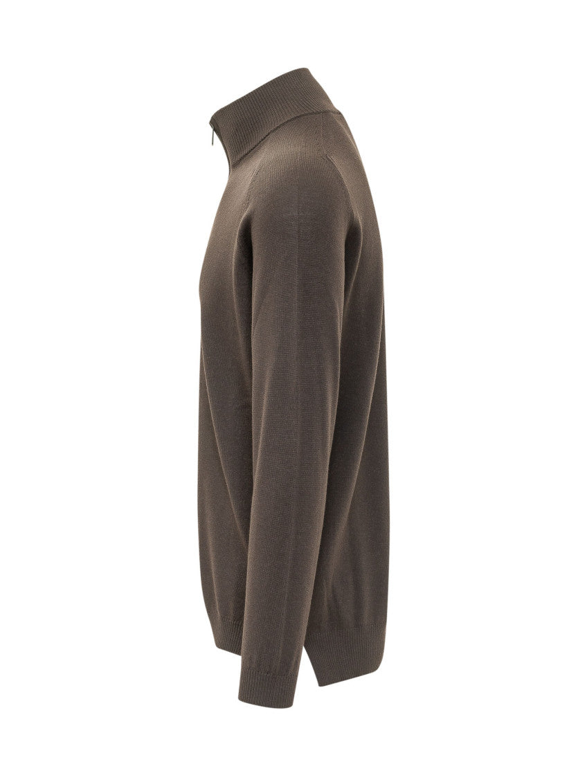 Brown Zip-Up Sweater 3