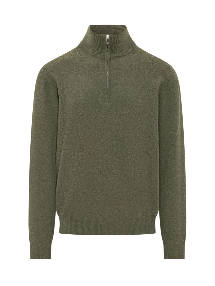 Olive Zip-Up Sweater 1
