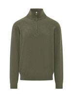 Olive Zip-Up Sweater 1