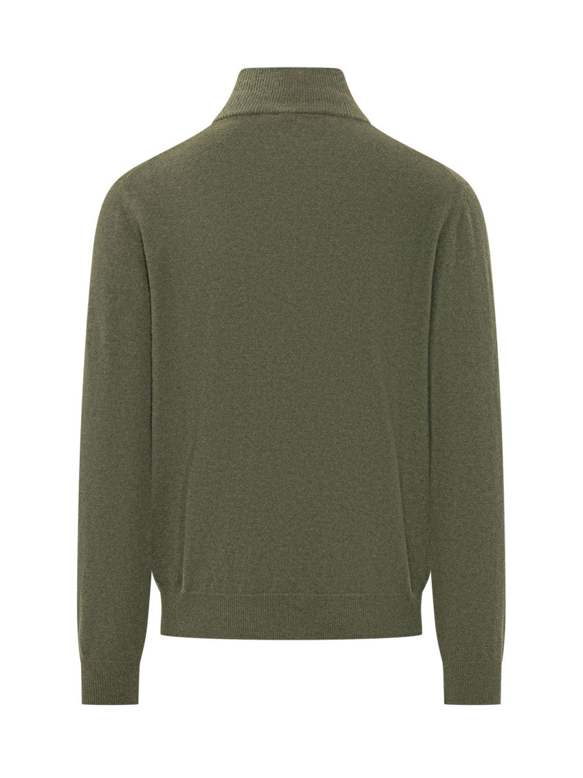 Olive Zip-Up Sweater 2