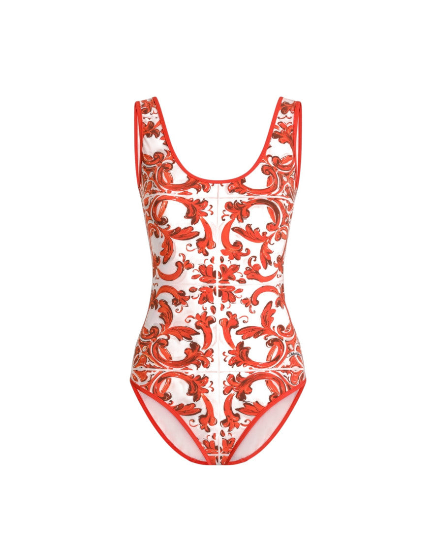 Orange Printed Swimwear 1