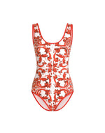 Orange Printed Swimwear 1