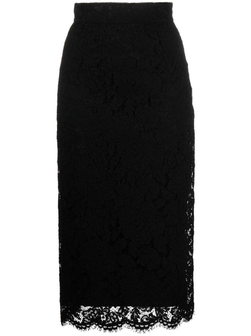 Black Lace Midi Skirt 1