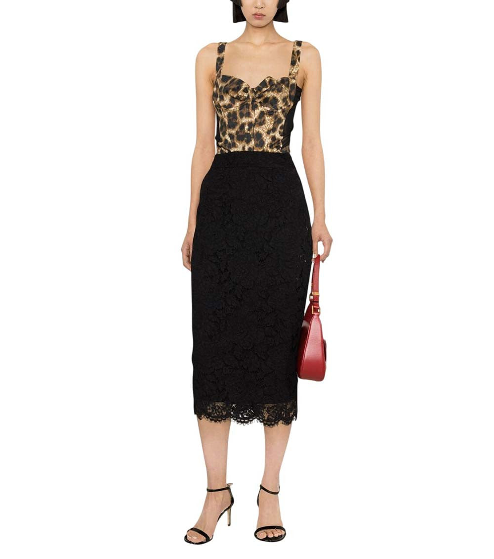 Black Lace Midi Skirt 2