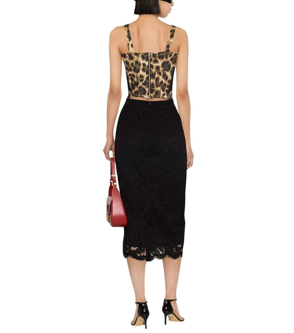 Black Lace Midi Skirt 3