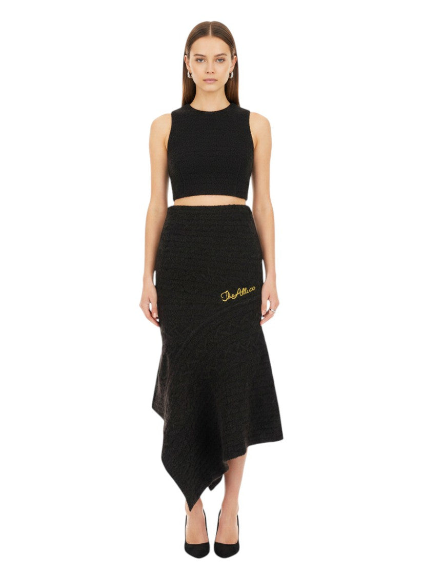 Black Knitted Midi Skirt 1