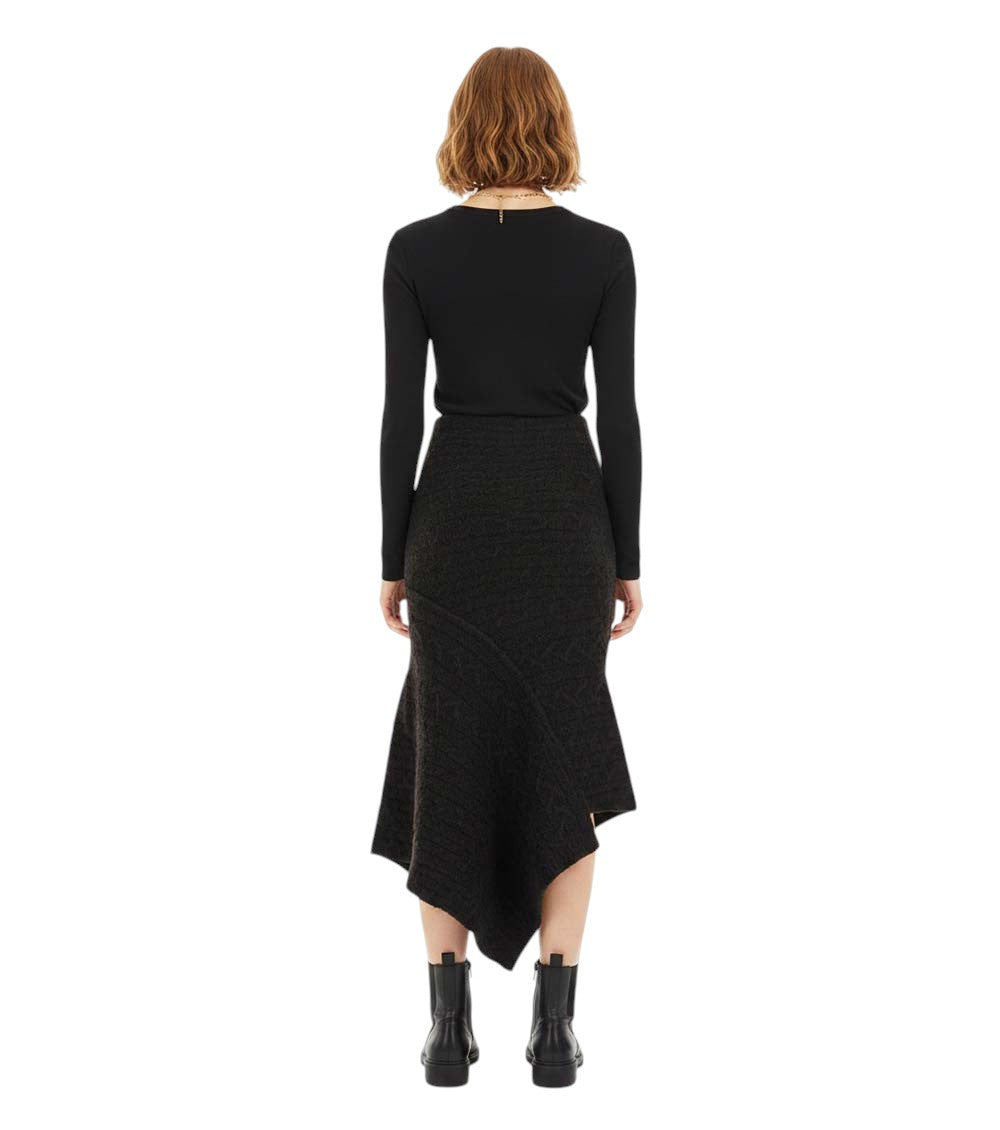 Black Knitted Midi Skirt 2