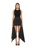Black Solid Mini Skirt 1