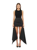 Black Solid Mini Skirt 1